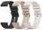 Wanme 3 Pièces 22mm Bracelet de Montre en Silicone, Souple Bracelet de Replacement en Dégagement Rapide avec Boucle en Même Couleur Homme Femme 22mm, Noir/Thé au Lait/Starlight