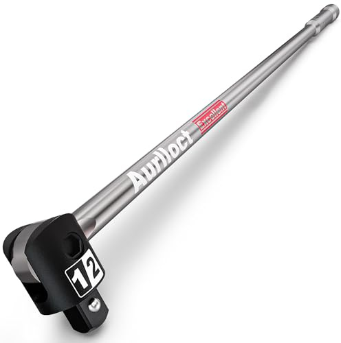 Aurlloct Barra Articulada 1/2, Mango Articulado 81 cm, Barra Rompedora con Cabezal Giratorio de 250°, Llave Rompedora Larga para Reparación de Automóviles y Mecánica