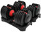 BRAINGAIN Adjustable Dumbbells Set 12.5kg / 24kg / 40kg Pair | Space Saving Adjustable Weights for Home Gym | Multiple Dumbbells in One | Smart Click Technology (24kg Pair)