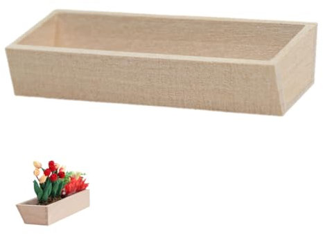 KICHOUSE décoration de Maison de poupée Décoration Miniature Support de Fleur de Maison de poupée Ornement Mini-Vase modèle de Fleur Miniature en Pot Petit Vase à Fleurs en Bois