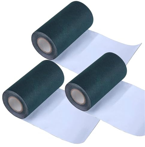 QAUUCP Artificial Grass Seaming Tape 3 Rolls Artificial Grass Joint Tape Grass Turf Tape Self-adhesive Lawn Repair Seam Tape Garden Green Synthetic Lawn Carpet Fixed(15cmx10M)