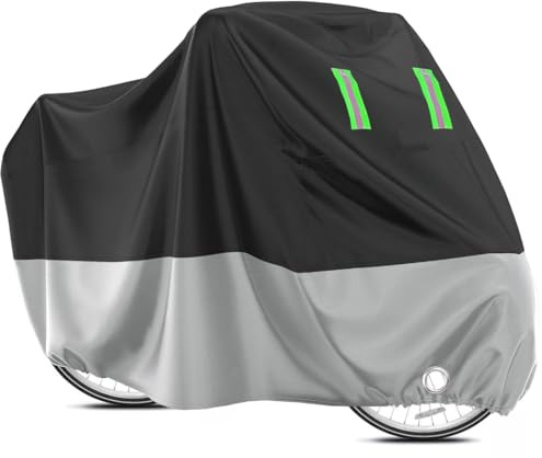 Bicycle Cover Waterproof Outdoor for 2 Bikes, 210D OXFORD Fabric Bike Storage Anti Dust Rain UV Protection for Mountain Bike/Road Bike with Lock-holes Storage Bag