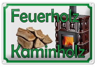 Femer Blechschild Reklame 20x30 cm Feuerholz Kaminholz Deko Schild