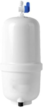 Qualoramall Tanque de almacenamiento de agua RO presurizado de 12,1 litros (3,2 galones) con válvula de bola para sistema de ósmosis inversa doméstico Carcasa de filtro blanco 19,5x10,8x10,8cm(2)
