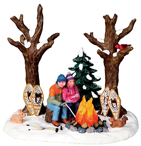 Lemax - Staying Warm - Beleuchtetes Lagerfeuer - Batteriebetrieben & 4,5V Adapter - Weihnachtsdorf Zubehör