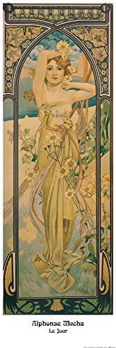1art1 Alphonse Mucha Poster Die Vier Tageszeiten, Der Tag, 1899 Kunstdruck Bild 91x30 cm