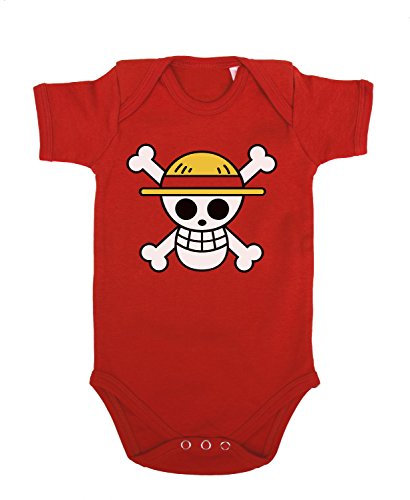 Ruffy Luffy One bébé Piece de crâne Pirate d'or Roger Body de bébé Body Star, Farbe2:Rot;Größe2:62