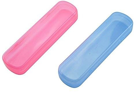 EQLEF Astuccio Portatile per spazzolino da Denti, 2 Pezzi di Scatola di plastica Traspirante Custodia per spazzolino di Grandi Dimensioni