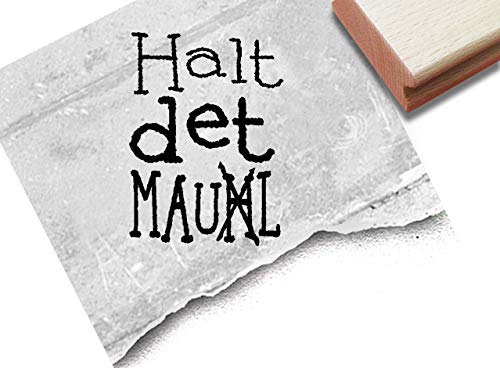 Stempel Halt det Maul - Textstempel mit Schreibfehler lustiger Spruchstempel Sprüche Fun Humor Gag Scrapbook Bullet Journal Geschenk - zAcheR-fineT