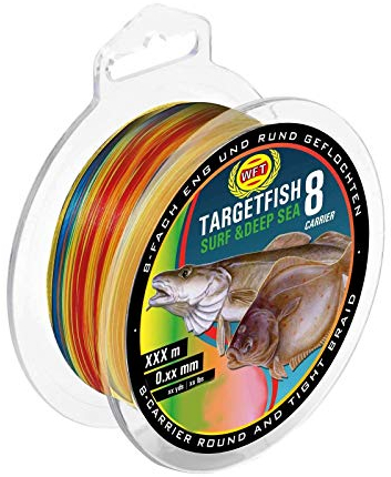 WFT TF8 Surf Deep Sea Multicolor 300m - Meeresschnur, Durchmesser/Tragkraft:0.25mm / 24kg Tragkraft