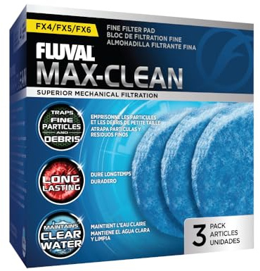 Fluval Feinfilter Schaumstoffpatrone, für Fluval Außenfilter FX4, FX5 und FX6, 3er Pack