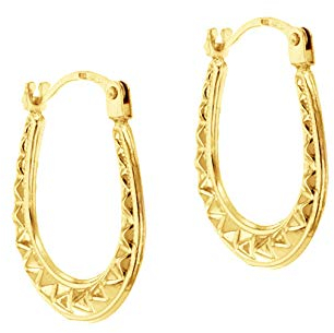 CARISSIMA Damen-Creolen 9 Karat 375 Gelbgold Patterned 1.53.3839