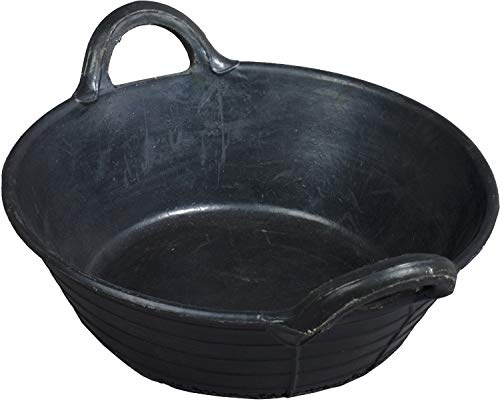 NETPROSHOP Robuster Futtereimer für Pferde 10 Liter, Futterschale aus Gummi, Eimer Schwarz