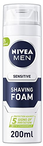 NIVEA MEN Sensitive Shave Foam with Zero Percent Alcohol, 200 ml