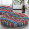 ANTJUMPER Vergrößerte rundes Bodenkissen, 56cm Boho-Meditationskissen, großes Mandala-Rundkissen, Indien-Sitzkissen für Wohnzimmer, Lesebuch, Kinderzimmer, Balkon, rund, Streifenblau