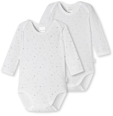 Schiesser Unisex Baby 2 Pack Wickelbody mit Knöpfen - 100% Organic Bio Baumwolle - Größe 56 bis 104