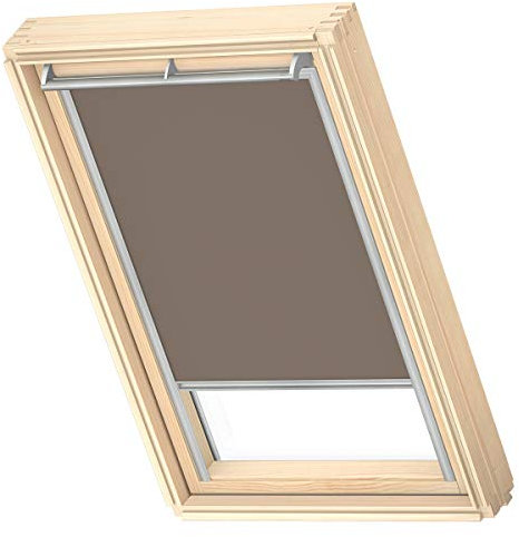 VELUX Original Dachfenster Verdunkelungsrollo für P06 / 406, Nougat, mit Grauer Führungsschiene