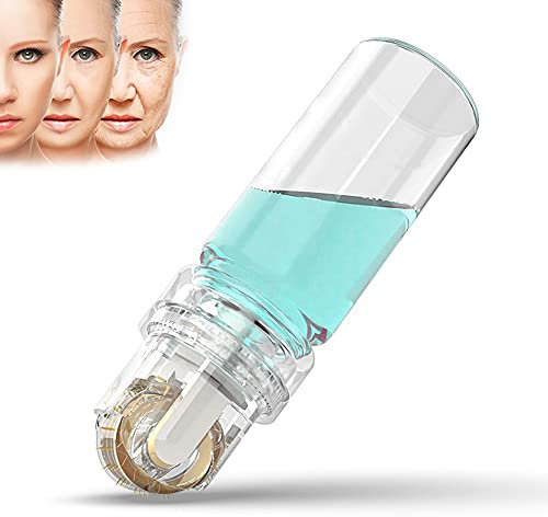 Rouleau derma 64 Microneedling Titane Outils Professionnels Automatiques de Rouleau d'hydre avec la Bouteille de 10 ml pour l'enlèvement de Soin de Peau d'acide Hyaluronique,0.25mm