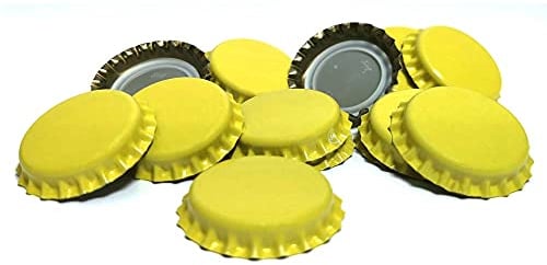 DIAH DO IT AT HOME Crown Caps - Pack of 100 - Beer Brewing DIAH (Yellow Crown Caps)