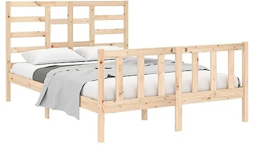 vidaXL Massivholzbett Doppelbett Bett Holzbett Lattenrost Bettrahmen Bettgestell Schlafzimmermöbel Schlafzimmerbett Kiefer 140x190cm