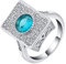 Whoiy Eheringe Viereckig, Ringe Damen Hochzeit Silber Eheringe Ring 52 (16.6) Verlobungsring für Frauen
