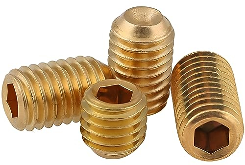 moaupr Cup Point Innensechskant-Gewindestifte Madenschrauben aus Messing-M8×6mm,5 Pcs