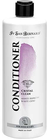 Cristal Clean Conditioner für Haustiere mit weißem Haar, 500 ml, hilft Gelbfärbung zu entfernen, Shampoo zur Stärkung und Bringung von Glanz, einfach anzuwenden - IV San Bernard