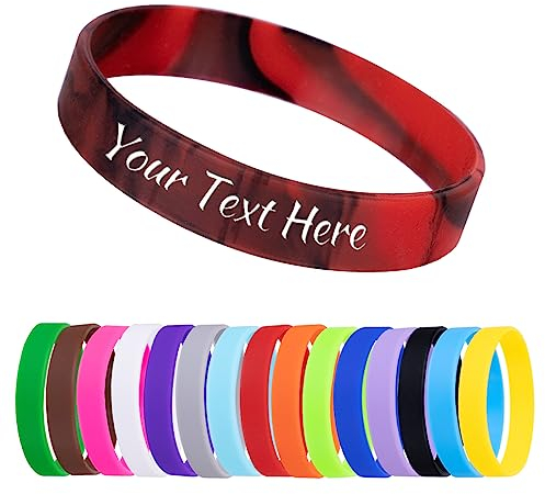 Benutzerdefinierte Armbänder 1/10/30/50ct Personalisierte Silikon-Armbänder Gravieren für Veranstaltungen, Unterstützung, Hochzeit, Motivation, Silikon, Gummi
