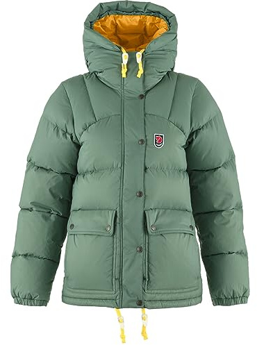 FJALLRAVEN 89995-614-161 Expedition Down Lite Jacket W Jacket Women's Patina Green-Mustard Yellow Size M