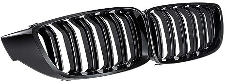 Doppel Brücke Front Nieren Sport Grill Gitter Kühlergitter Glänzend Schwarz für F32 F33 F82 M4 13-17, F36 F83 14-17