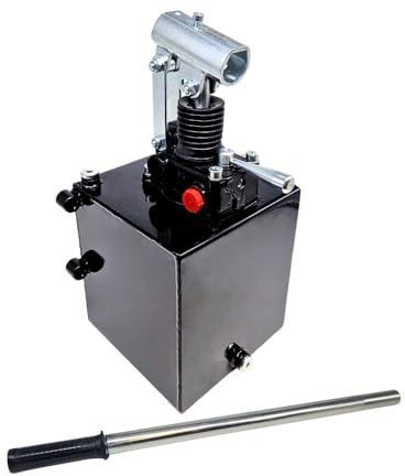 Flowfit Hydraulic Double Acting Handpump 45cc, for Double Acting Cylinder. Assembled with a Tank. 600mm Handlever Included (5 Litre/Without Relief Valve)