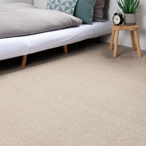 Steffensmeier Teppichboden Sardinien Meterware | Auslegware für Kinderzimmer Wohnzimmer Schlafzimmer | Beige, Größe: 100x100 cm