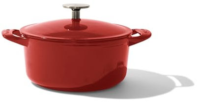 Made In Pentole Dutch Oven da 3,5 litri - Rossa - Ghisa smaltata - Eccezionale ritenzione del calore e durata - Pentole professionali - Prodotto in Francia - Compatibile con induzione