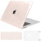MOSISO Coque Compatible avec MacBook Air 13 Pouces M1 A2337 A2179 A1932 2018-2022 Retina,Paillettes Étincelles Étui en Plastique Rigide Case&Housse de Clavier&Protecteur D'écran, Rose Craie