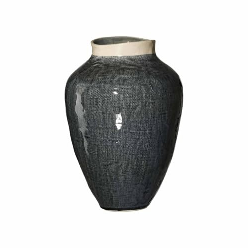 Ritzenhoff & Breker Lucca Vase, 31 cm, Grau Handgefertigtes Unikat aus Steingut, Inspiriert von antiken Amphoren, mit moderner Reaktivglasur und Boho-Charme