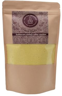 Aromatischer Kerzensand mit Duft 400g inkl. 3 Dochte Aromasand Duftgranulat aus Wachs Raumduft (Honneysuckle)