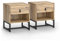 Vicco Nachttisch Ezra, Nachtkommode, Eiche, 39 x 47 cm 2er Set