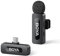 BOYA BY-V10 - Microfono senza fili per iPhone 15/16, Android, 48 KHz/16 bit, 9 batteria, cancellazione del rumore, microfono con cavo USB C, microfono a clip a 360° per registrazione video