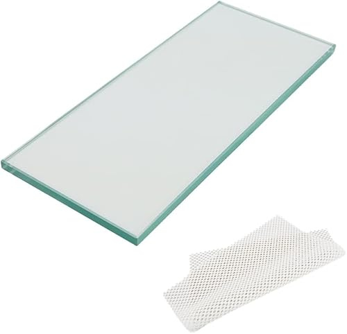 QZATACAEN Flat Glass Lapping Plate Sharpening System Dead Flat Float Plate Glass for Sharpening 8mm，Fitted with Anti-Slip mats