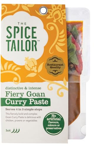 The Spice Tailor Fiery Goan Indian Curry Paste, 120 g (7-Pack) | Versatile Curry Paste, Richly Spiced Blend of Tomato, Onion, Garlic & Chilli, Quick Meal Prep, Perfect with Rice or Naan