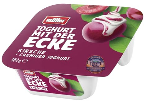 PUFAI Bundle – Müller Joghurt mit Kirsche & Knusper-Ecke 150 g | Cremiger Joghurt mit Fruchtzubereitung | Dessert & Snack | Kühlprodukt (4)