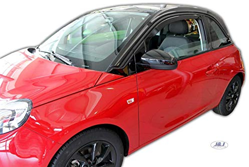 J&J AUTOMOTIVE | Windabweiser Passend Für Adam ab 2013 3-Türer, Heko Regenabweiser, Getönt, Set 2-Teilig, Vorne, Aerodynamisch