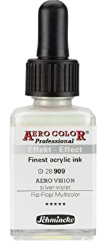 Schmincke - AERO COLOR® Professional - finest liquid, high color acrylic paint for acrylic painting, airbrush, mixed media, acrylic ink, AERO VISION silver-violet - 28 ml