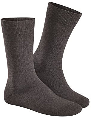 Hudson Herren Relax Cotton Druckfreier Bund Socken, Dunkelbraun-Mel. 0777, 41/42