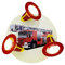 Elobra Wandlampe Kinderzimmer 'Kinderlampe Feuerwehr' | Hochwertige Deckenlampe für Jungen aus Holz - mit Feuerwehr Motiv, 30 x 30 x 18 cm, Rot/Bunt