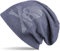 styleBREAKER Klassische Beanie Mütze mit Totenkopf Strass Applikation, Unisex 04024034, Farbe:Jeansblau meliert, Materialart:warm
