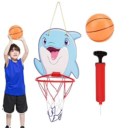 Dous Canestro da Basket per Animali - Animale sopra la Porta Appeso canestro da Basket - canestro da Basket da Appendere alla Porta con 1 Palla e 1 Pompa da Basket per Ragazzi e Ragazze