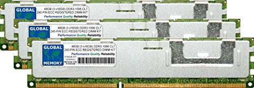 RAM-Kit (48 GB (3 x 16 GB) DDR3 1066 MHz PC3-8500 240-PIN ECC registriertes DIMM (RDIMM) für Apple Mac Pro (Anfang 2009 - Mitte 2010 - Mitte 2012)