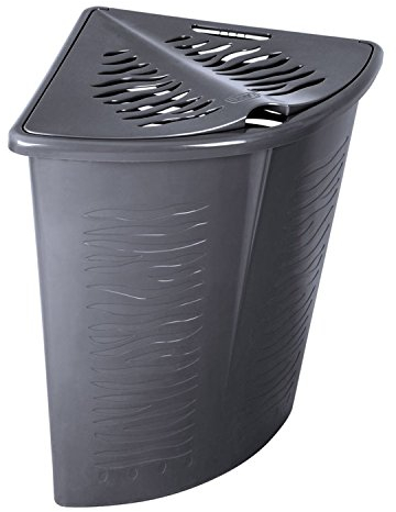 BranQ Eck-Wäschekorb Zebra Zebraoptik Wäschebox Wäschebehälter 45 L (Grau)