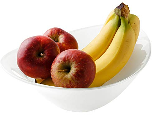 Van Well Glas-Schale Galaxy I Größe XL I Weiß I Servier-Schüssel mit 2 Griffen I Salat, Dessert, Obst & Co.